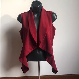 Red sleeveless cardigan/cover